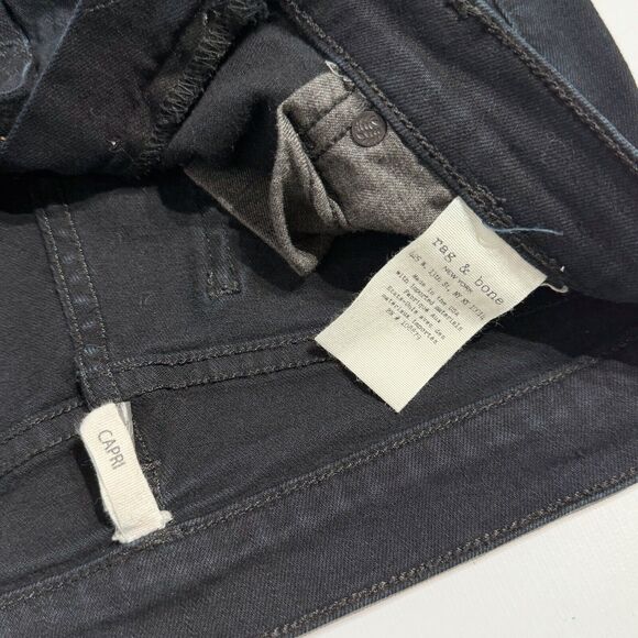 Rag & Bone USA Black Skinny Stretch Capri Jeans Women’s Size 27 (28Wx26.5L) J3 - Picture 6 of 9